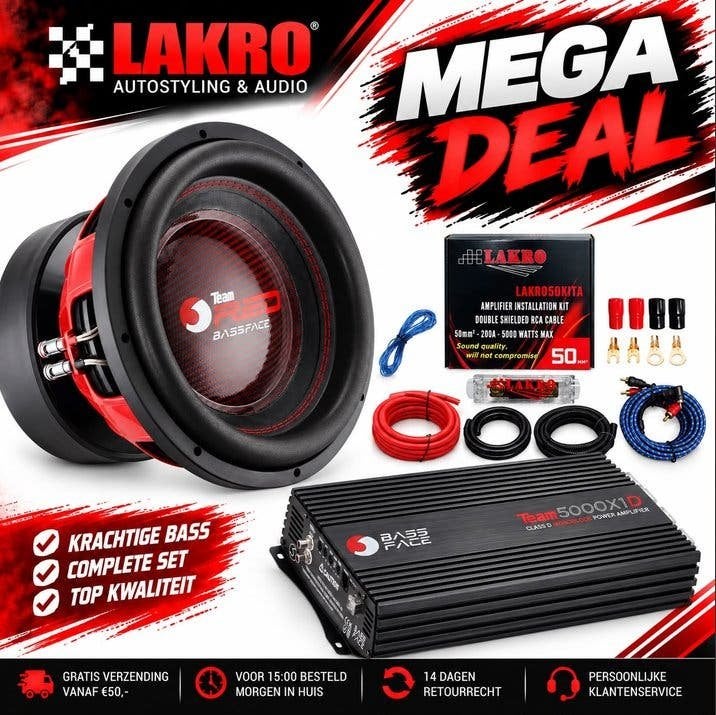 Bassface lowrider pack 1 7000watt zware spl beuker