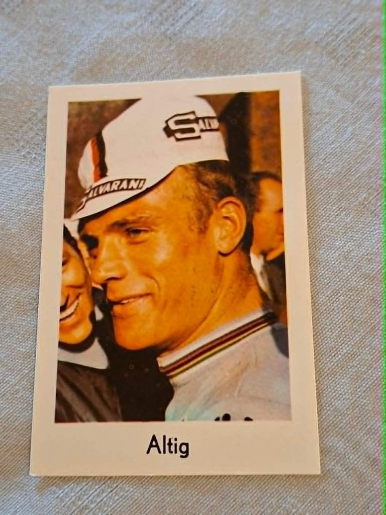 Prentje/Chromo : Rudi Altig / Salvarani, Verzamelen, Ophalen of Verzenden, Zo goed als nieuw, Poster, Plaatje of Sticker