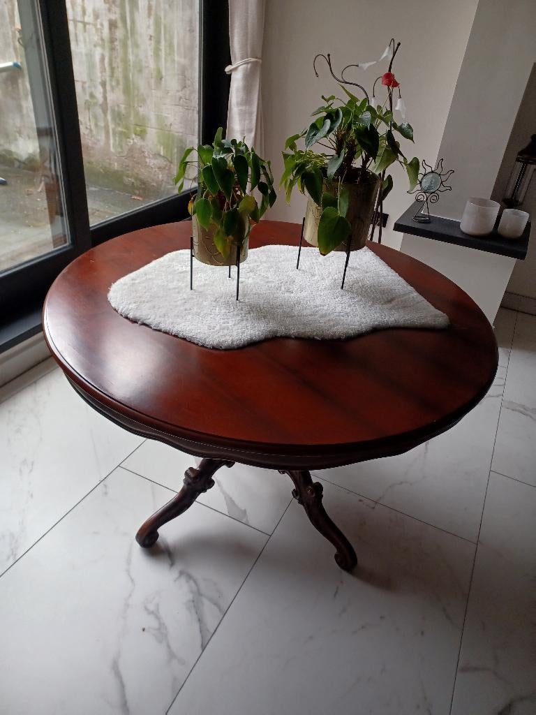 Mooie ronde tafel (kersen hout) diameter 120 cm, Huis en Inrichting, Tafels | Eettafels, Ophalen