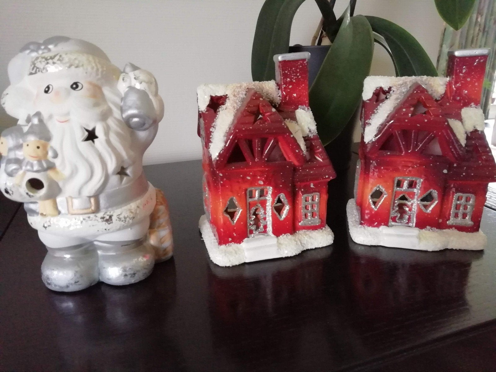 Oude kersthuisjes en kerstman, Ophalen of Verzenden