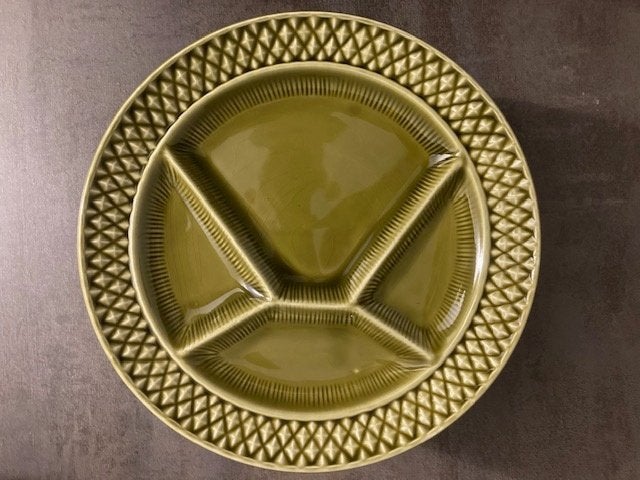 6 Vintage keramiek Fondueborden., Huis en Inrichting, Keuken | Servies, Keramiek, Vintage, Ophalen of Verzenden, Zo goed als nieuw