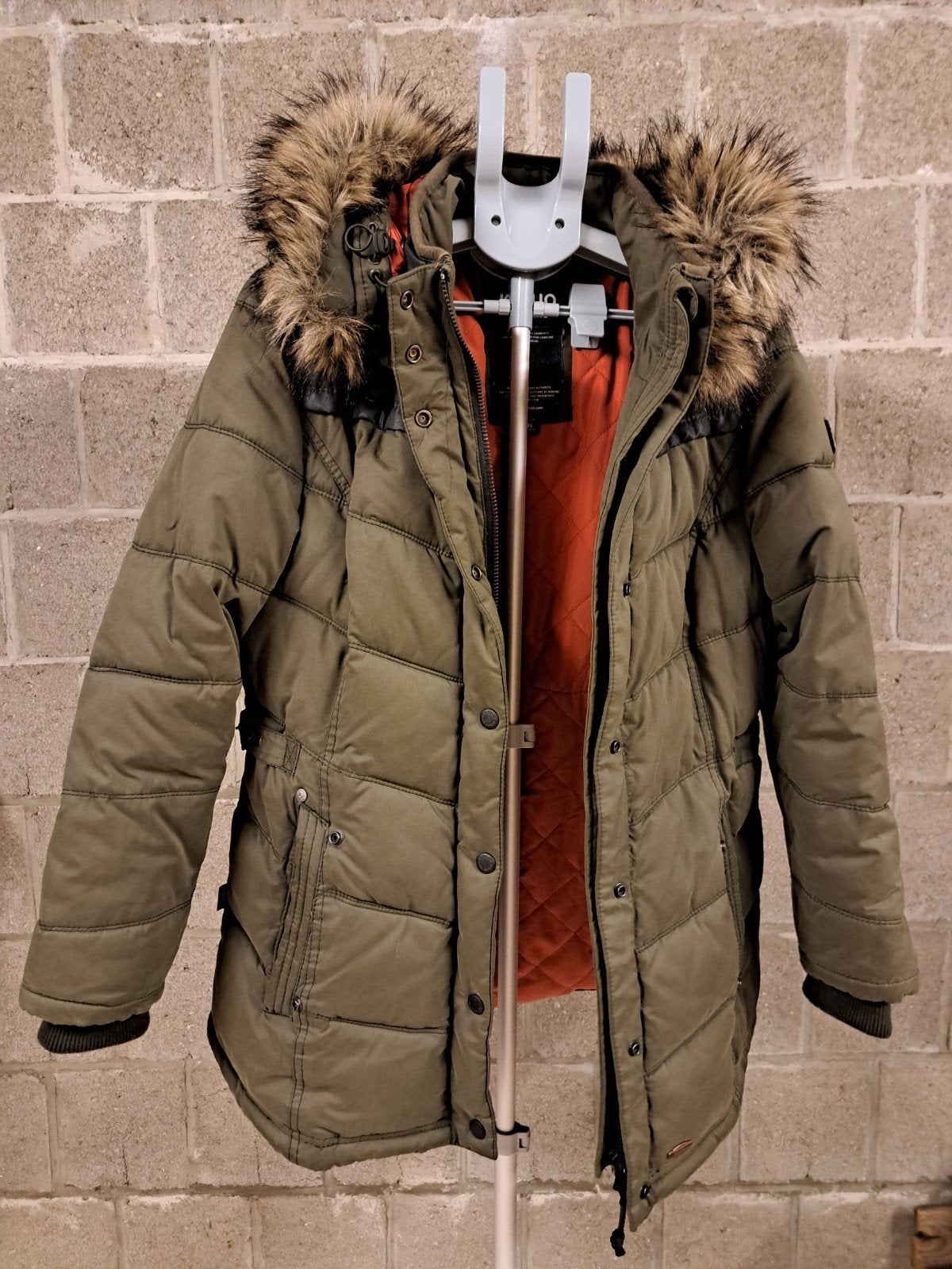 khaki winterjas Khujo, Taille 46/48 (XL) ou plus grande, Enlèvement ou Envoi, Khujo, Comme neuf