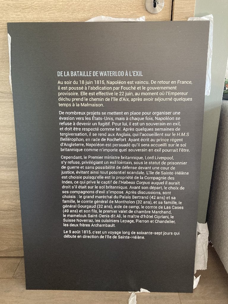 Tableau explicatif Musée Waterloo