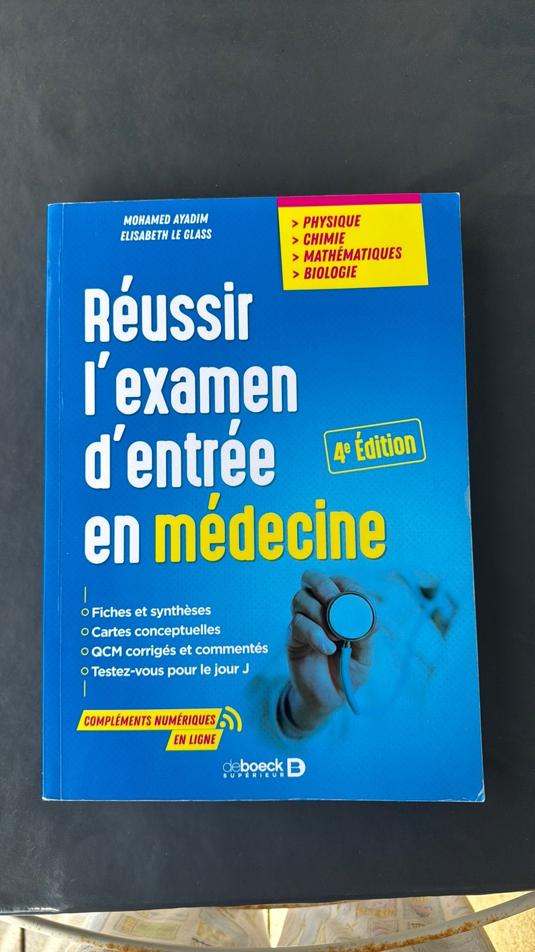 Réussir l'examen d'entrée en médecine – Ayadim 4e édition, Enlèvement, Comme neuf