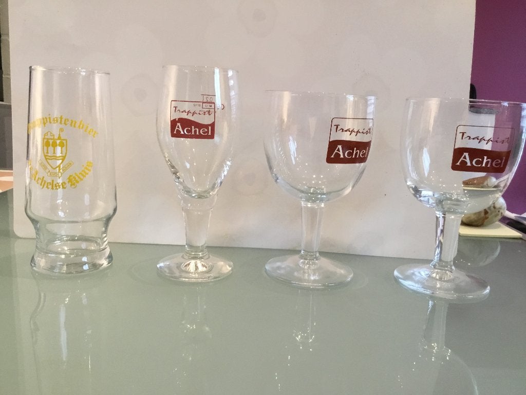 4 verres trappistes achel, Ophalen of Verzenden, Zo goed als nieuw