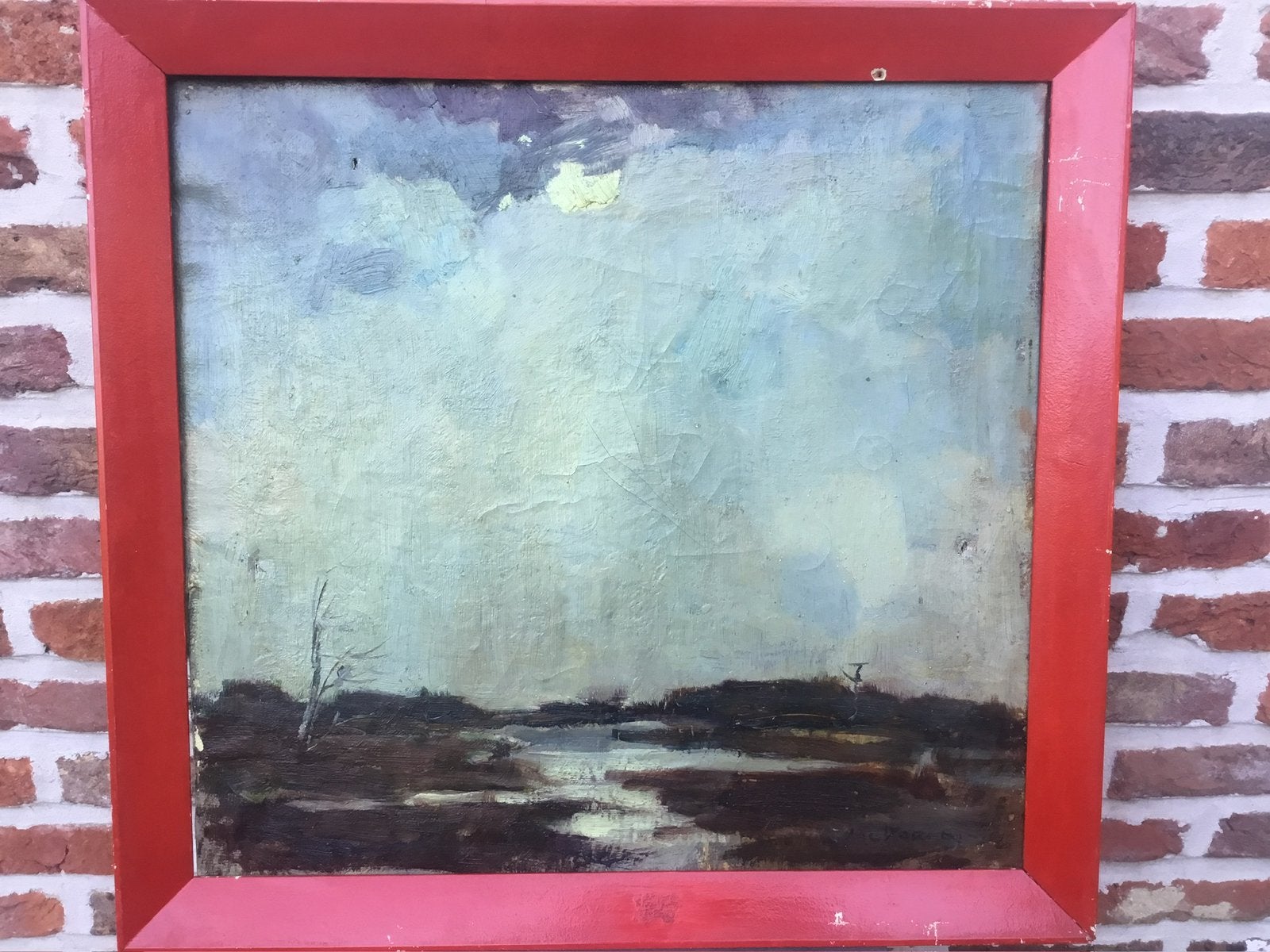 (Alfons)Jack Paradis(1912-1991)huile/tissu-56x52 avec cadre., Enlèvement, Toile