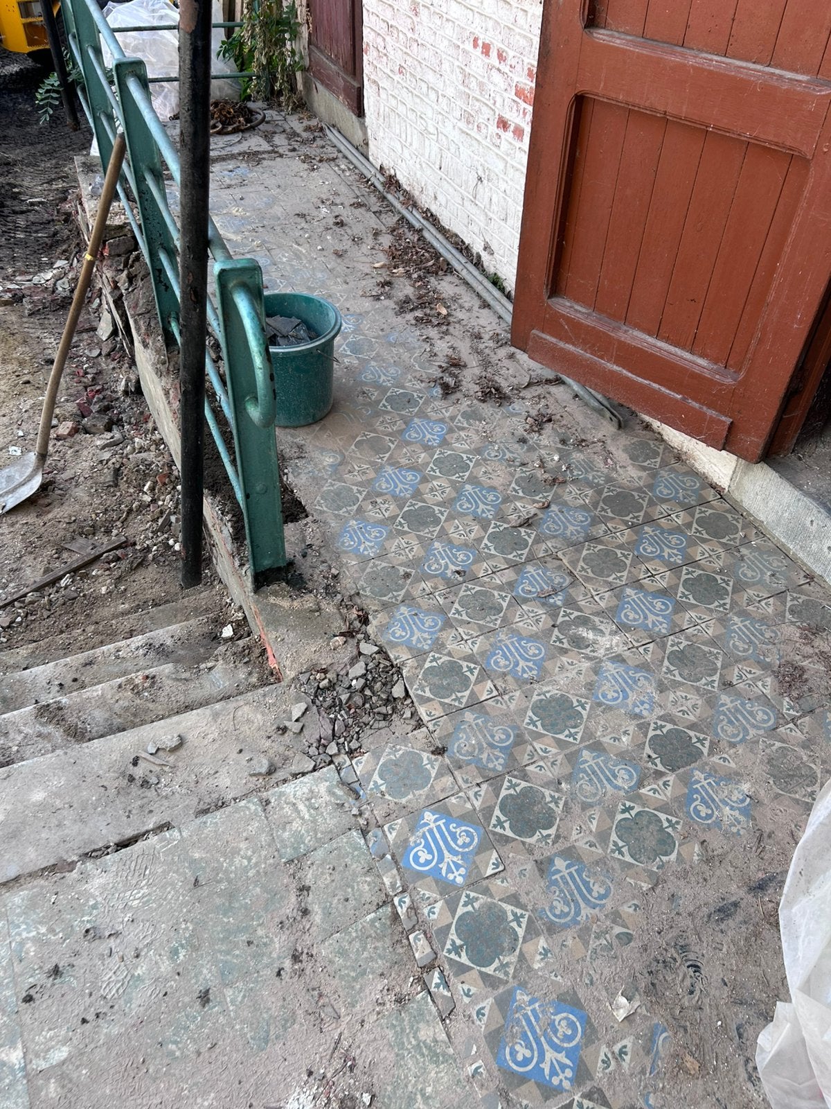 Vintage terrastegels, Jardin & Terrasse, Pavé & Dalles, Tuiles de terrasse, Enlèvement, Utilisé, 5 à 10 m²
