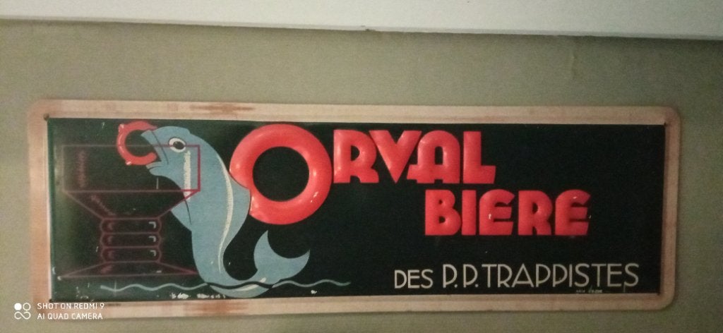 Ongeëmailleerde metalen plaat van Orval Trappist uit 2003, Verzamelen, Overige Verzamelen, Ophalen of Verzenden, Gebruikt