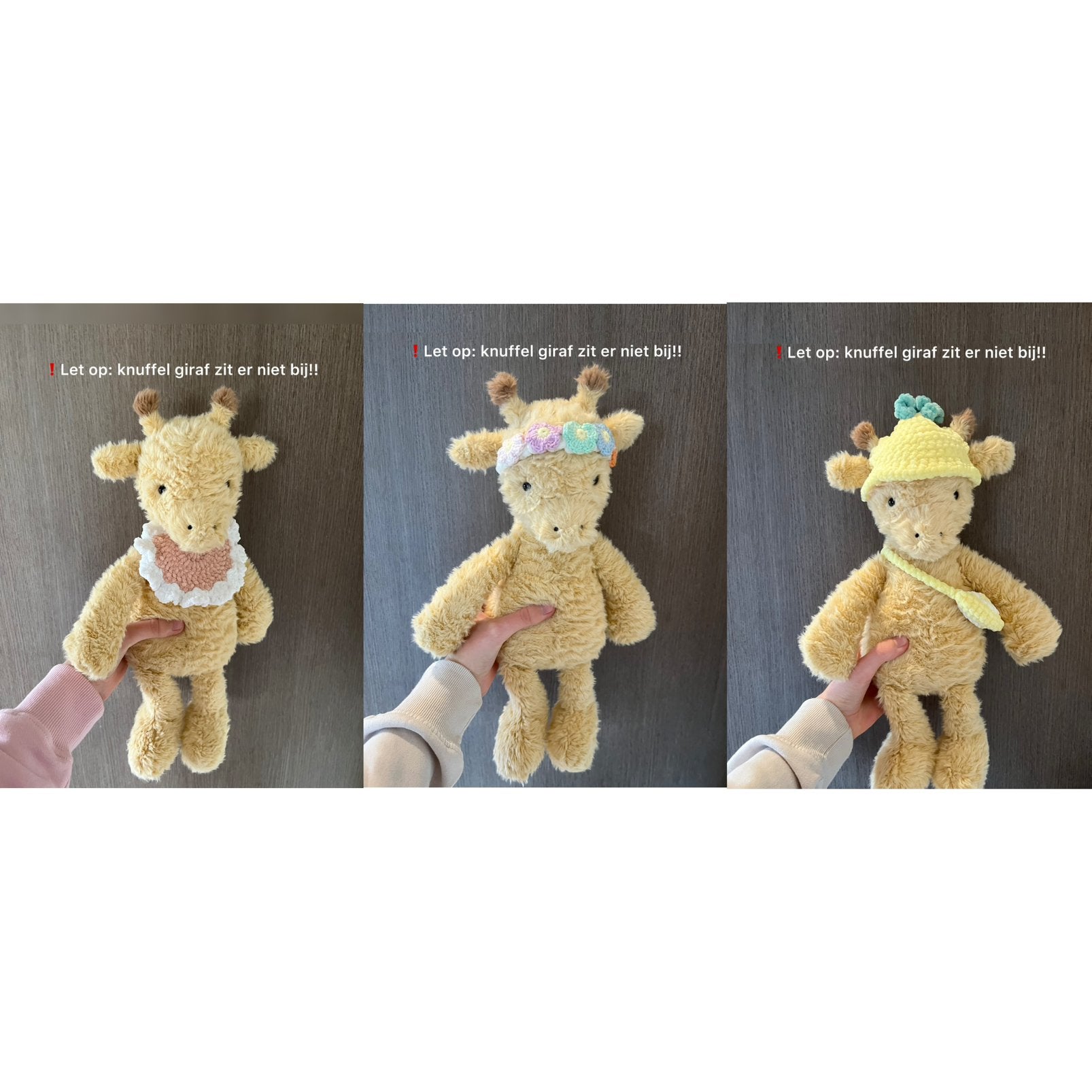 Gehaakte kleertjes voor Jellycat Rolie Polie Giraffe, Ophalen of Verzenden, Nieuw