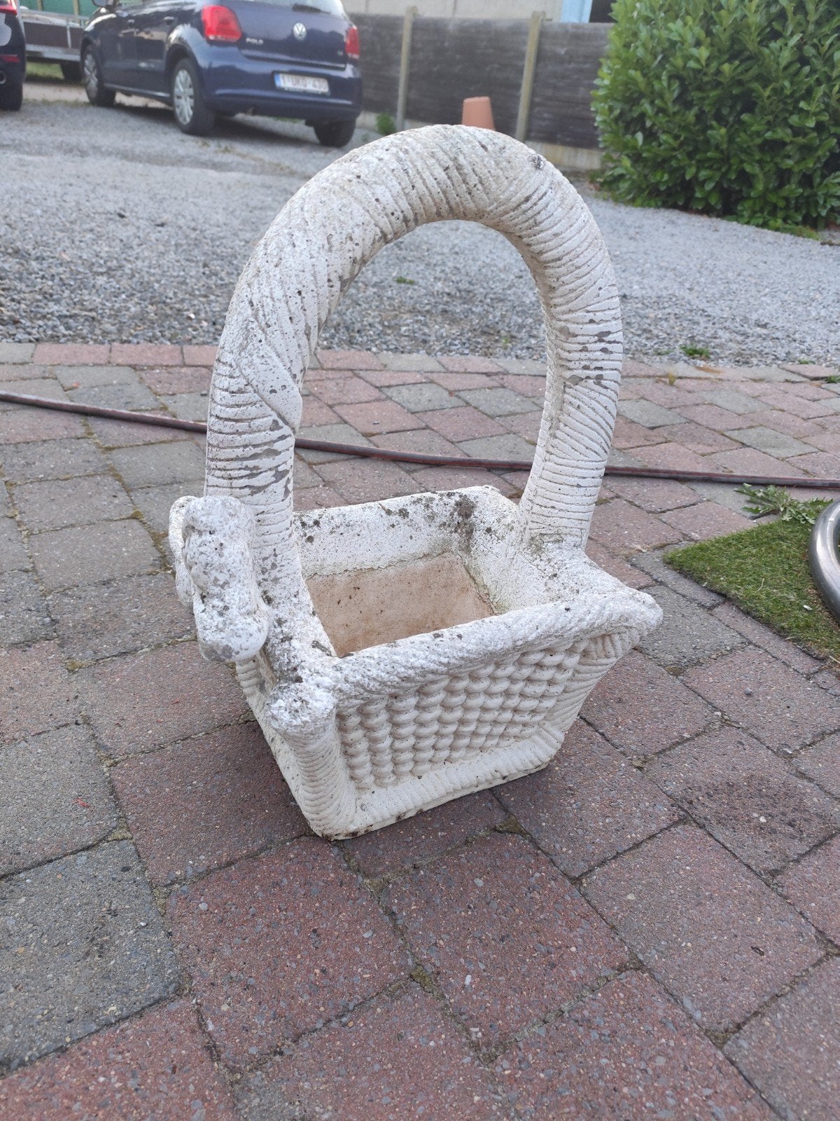 Bloempot stenen beeld., Tuin en Terras, Ophalen, Gebruikt