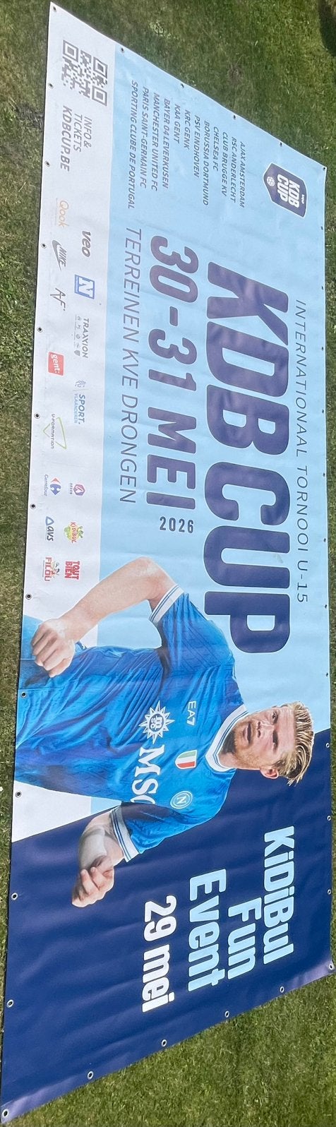 Banner kevin de bruyne cup, Verzamelen, Ophalen, Deurposter of groter, Rechthoekig Liggend, Zo goed als nieuw