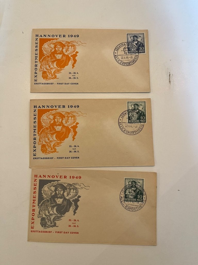 3 fdc bizone Michel nummer 103 en 105, Timbres & Monnaies, Enlèvement ou Envoi