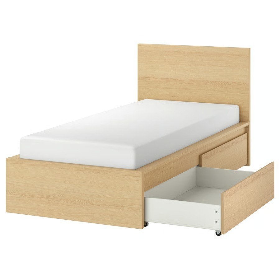 1-persoonsbed Malm, Huis en Inrichting, Slaapkamer | Bedden, Ophalen, 90 cm, Eenpersoons, Beige