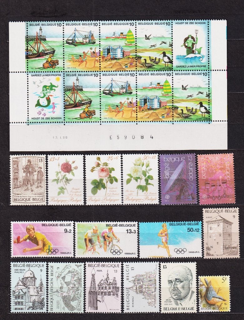 België 1988 volledig jaar **, Verzenden, Postfris, Postfris