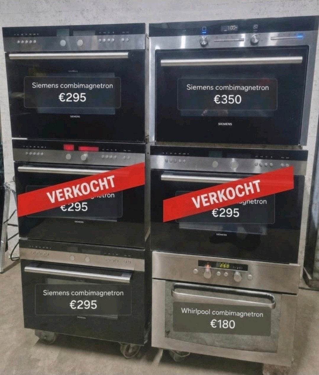 4 fours à micro-ondes encastrés Siemens & Whirlpool — 45 cm, Electroménager, Fours, Comme neuf, Encastré, Siemens, Moins de 45 cm