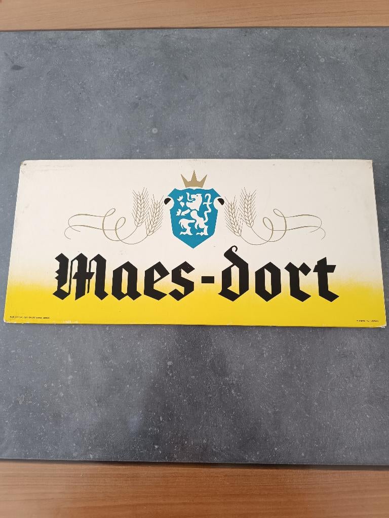 Zeer oud Bierbord Maes-Dort van 1960 in goede staat, Ophalen of Verzenden, Zo goed als nieuw, Reclamebord, Plaat of Schild, Overige merken