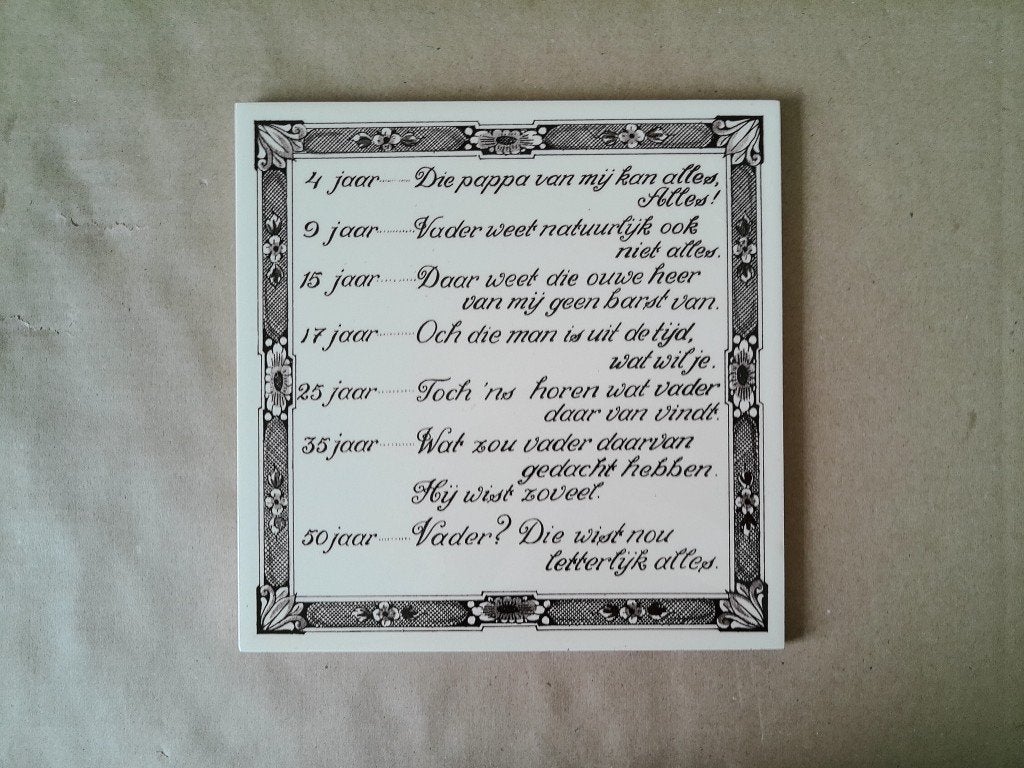 Carrelage vintage Pappa Schoonhoven 20x20 Die papa van mij, Enlèvement ou Envoi
