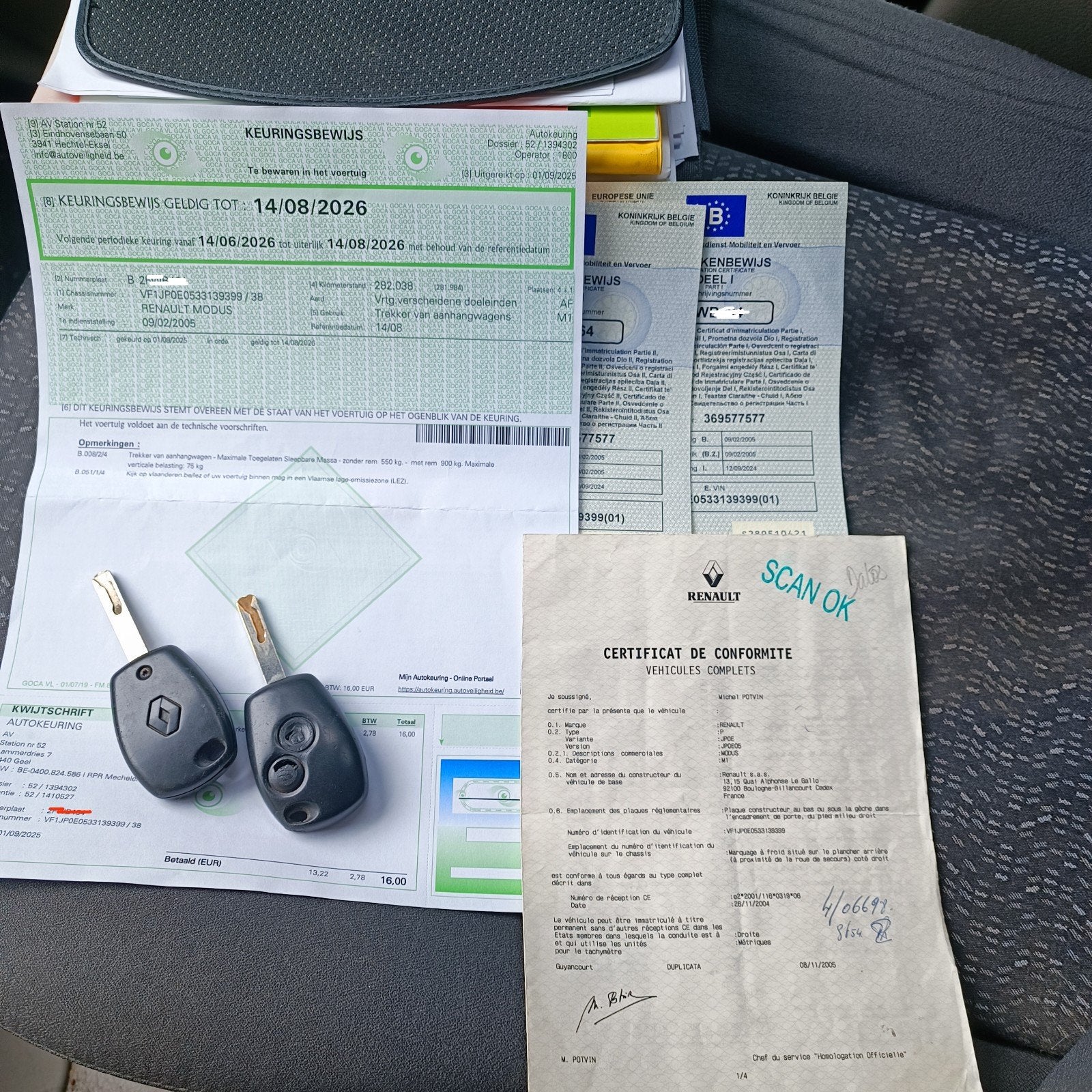 Renault Modus 1.5 dci, Autos, Renault, Achat, Particulier, Bleu, Gris