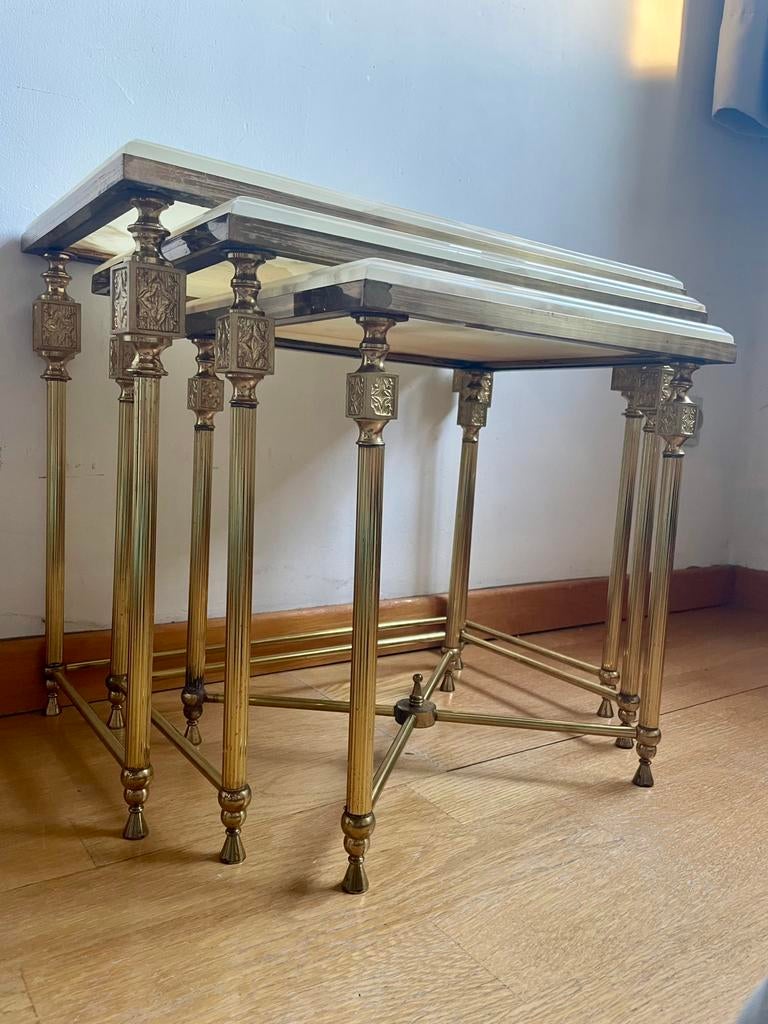 Vintage neoclassicistische set bijzettafels, Huis en Inrichting, Tafels | Bijzettafels, Ophalen
