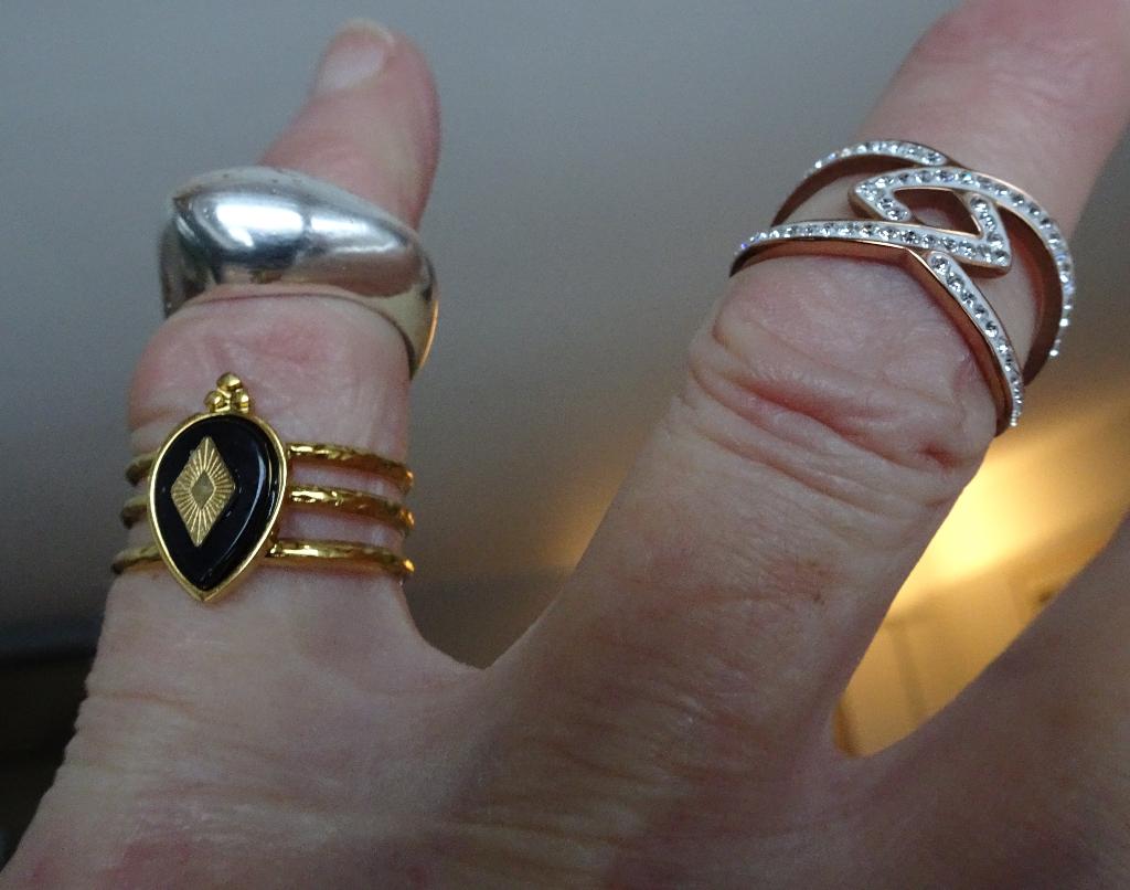 Set van 3 Venizi-ringen, Gebruikt, Ophalen of Verzenden, Dame, Zilver