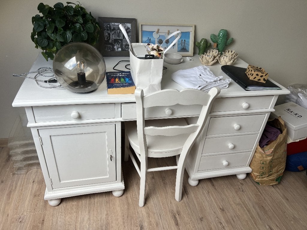 Bureau met stoel, Autres marques, Bureau d'écolier, 150 cm, Vintage