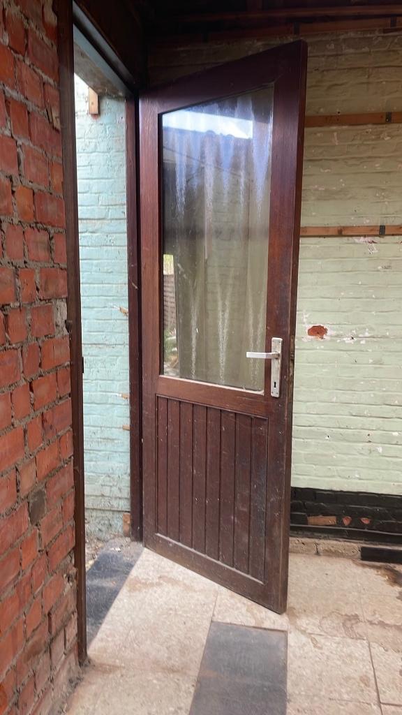 massieve houten deur – ideaal voor renovatie / tuinhuis, Bricolage & Construction, Enlèvement, 200 à 215 cm, Utilisé, 80 à 100 cm
