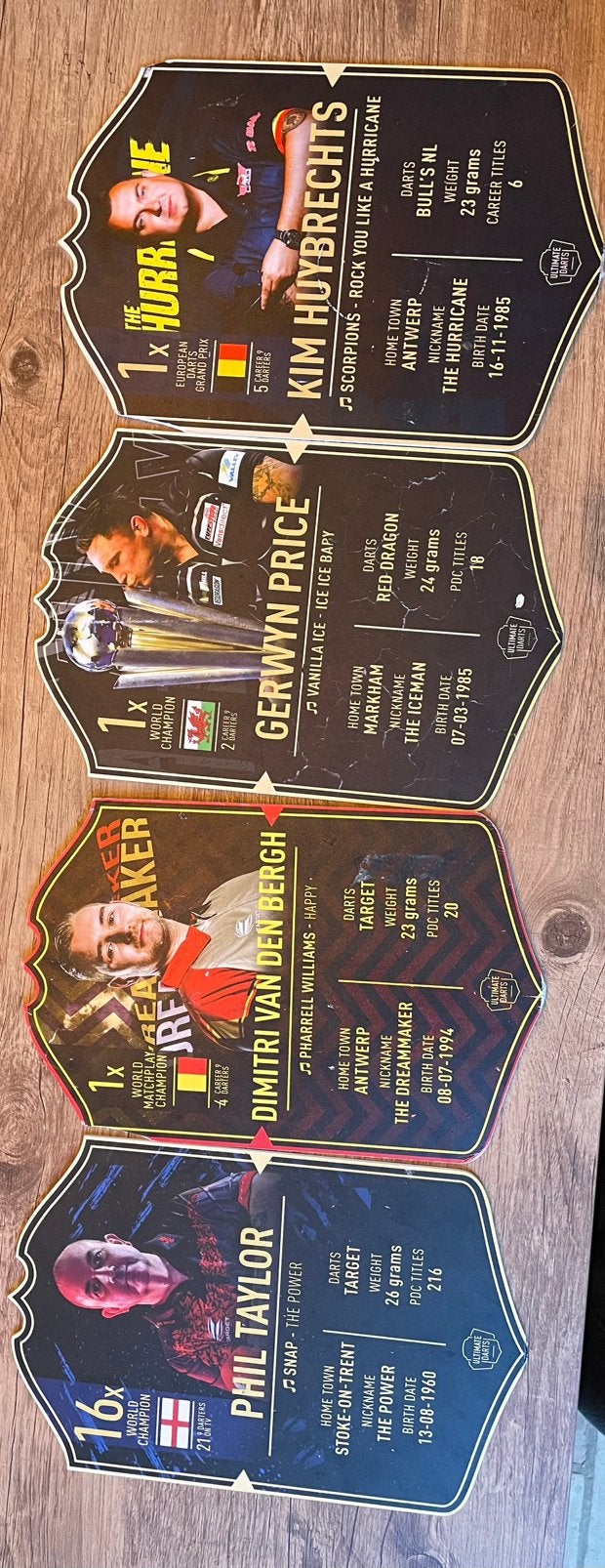 Dartkaarten van bekende spelers, Sports & Fitness, Fléchettes, Enlèvement ou Envoi, Utilisé, Autres types