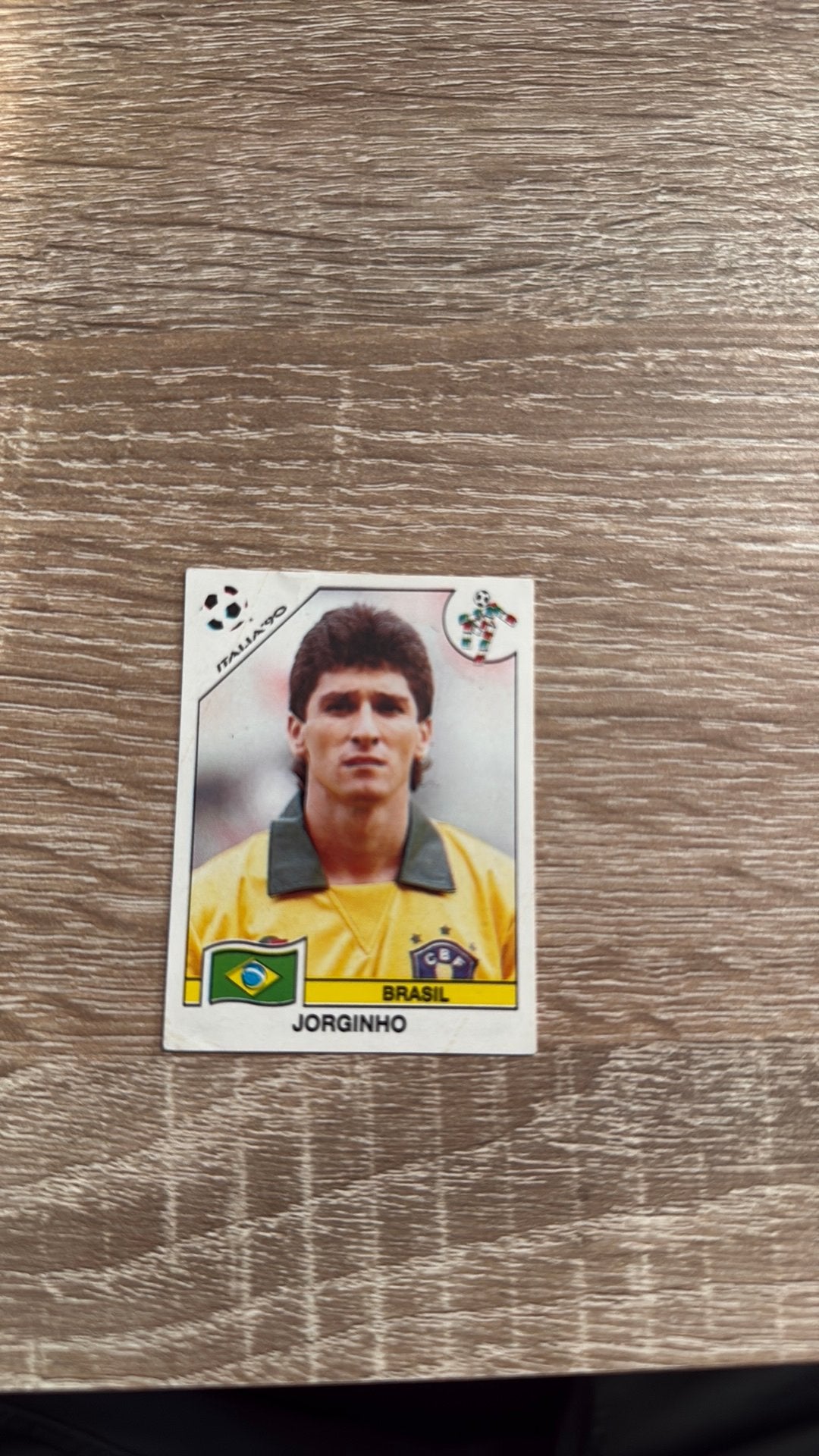 Wk sticker 1990 Jorghino Brazilië, Verzamelen, Ophalen of Verzenden, Zo goed als nieuw