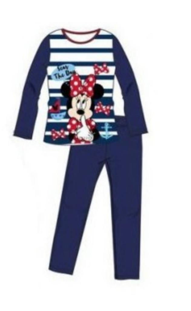 Minnie Mouse Pyjama Blauw/Wit - Maat 128 - Katoen, Enfants & Bébés, Vêtements enfant | Taille 128, Enlèvement ou Envoi, Vêtements de nuit ou Sous-vêtements