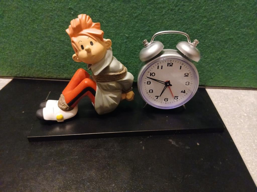 Spirou ligoté - Leblon Delienne 1996 avec réveil., Collections, Personnages de BD, Comme neuf, Statue ou Figurine, Gaston ou Spirou