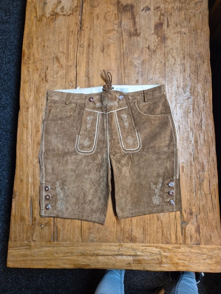 Heren lederhosen maat 54, Enlèvement ou Envoi, Waldschütz, Brun, Taille 52/54 (L)