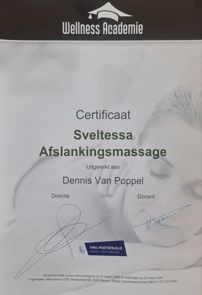 Unieke sveltessa afslankmassage, Ophalen