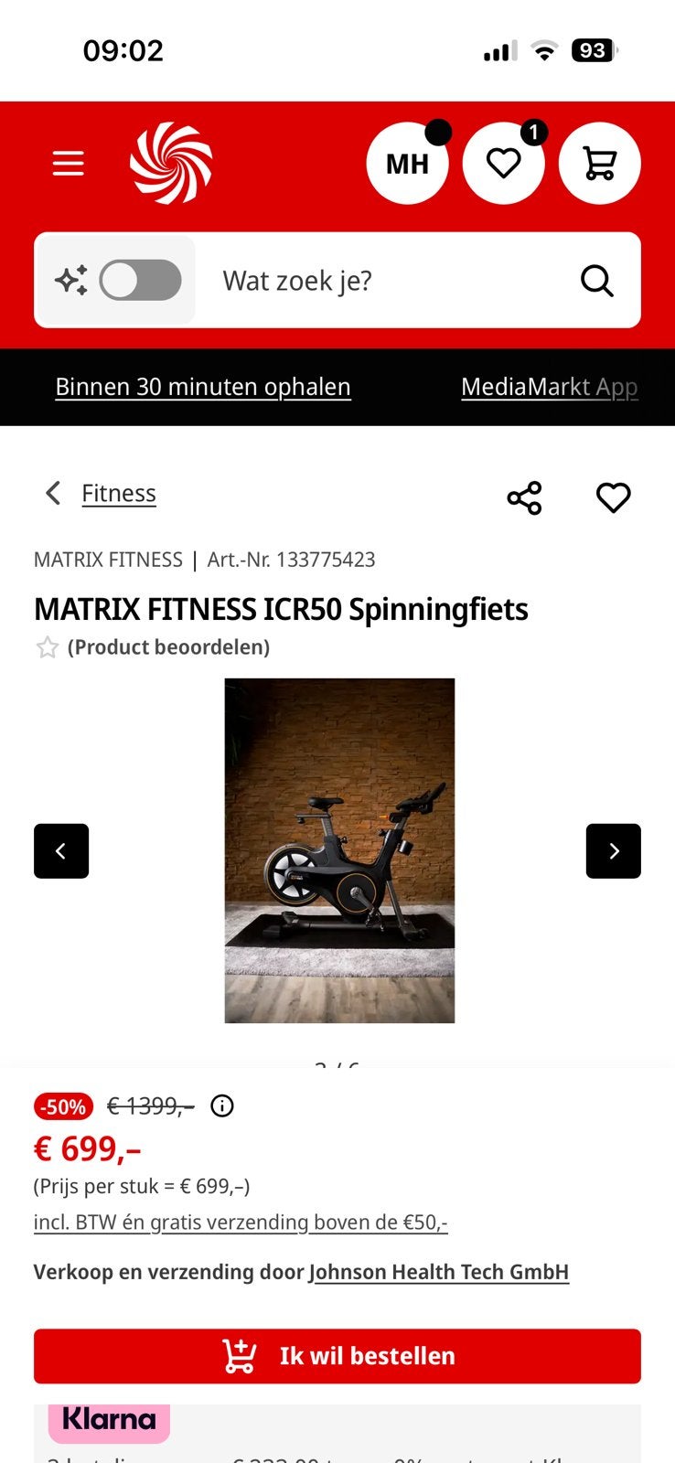 Te koop: een zo goed als nieuwe MATRIX fitness Spinningfiets, Sport en Fitness, Ophalen, Benen