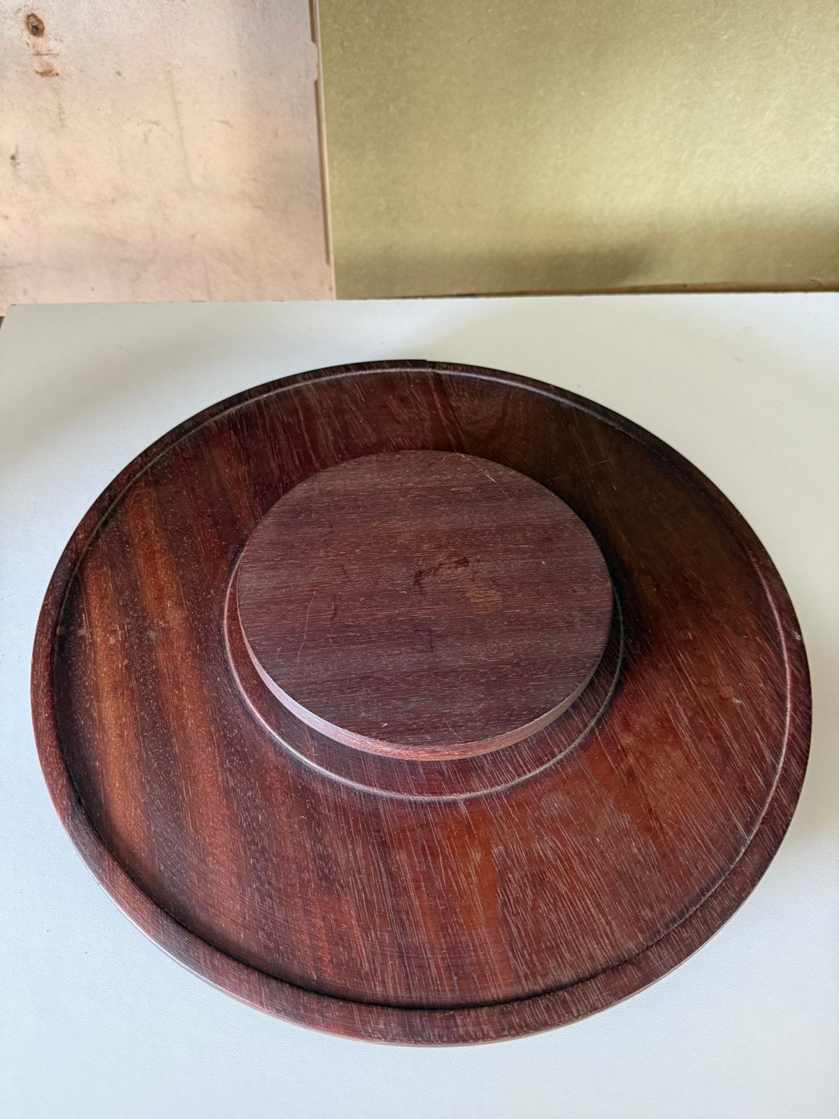 Vintage houten Lazy Susan serveerplateau (draaiend), Huis en Inrichting, Ophalen, Zo goed als nieuw