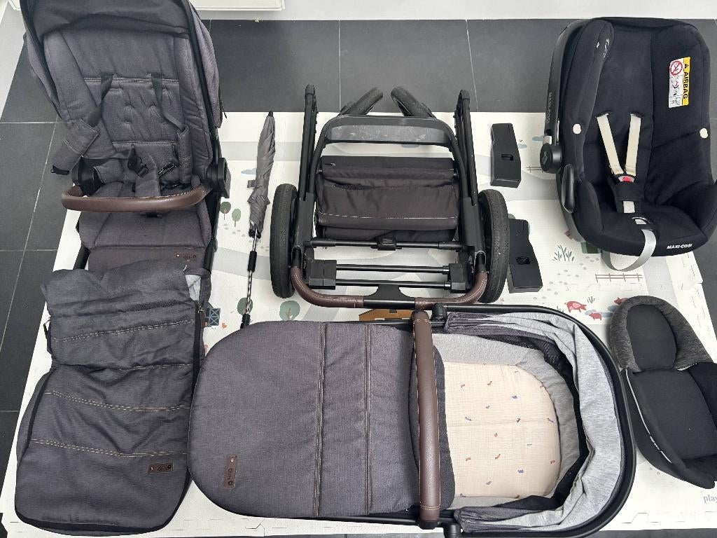 Qute Buggy + Maxi cosi + set  accessoires (baby tot 3 jaar), Kinderen en Baby's, Verstelbare duwstang, Zo goed als nieuw, Ophalen