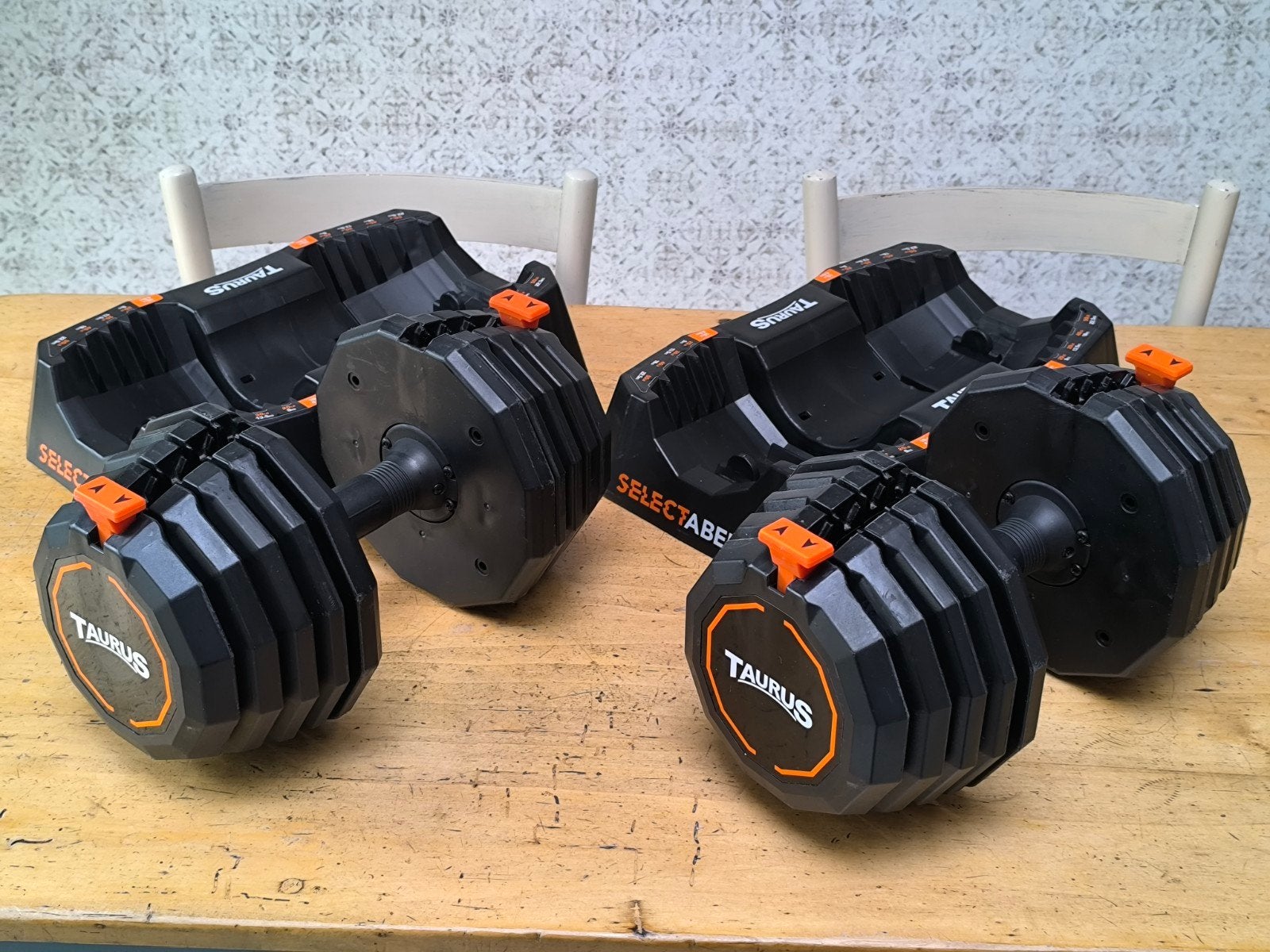 2 x Taurus Selectabell 4,5 kg -> 22,5 kg (Très bon état!), Enlèvement, Comme neuf, Bras, Haltère