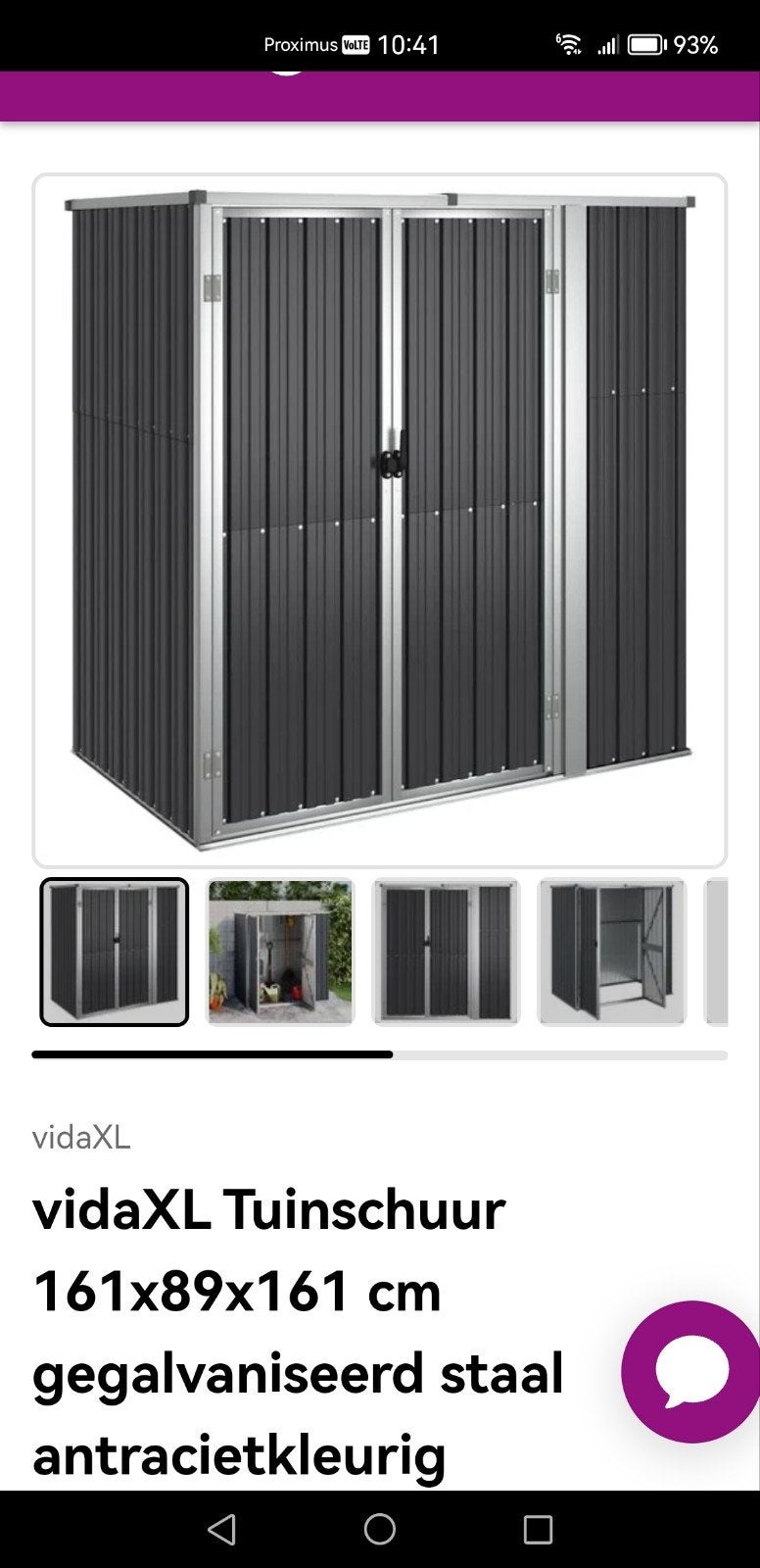 Tuinschuur staal, Ophalen