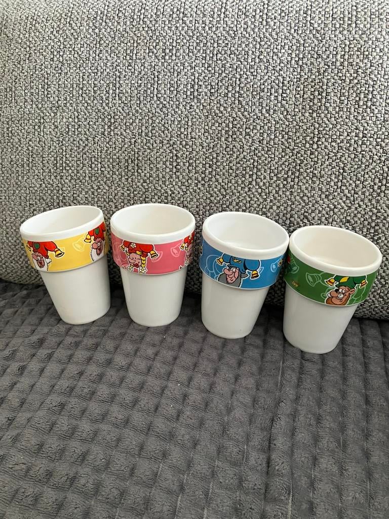 Set 4 mokken kabouter plop, lui, klus, kwebbel studio 100, Ophalen of Verzenden, Zo goed als nieuw