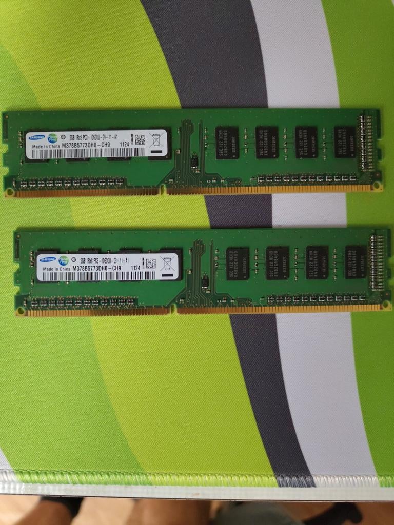 2x DDR3-1333 2GB, Computers en Software, RAM geheugen, Ophalen, DDR3