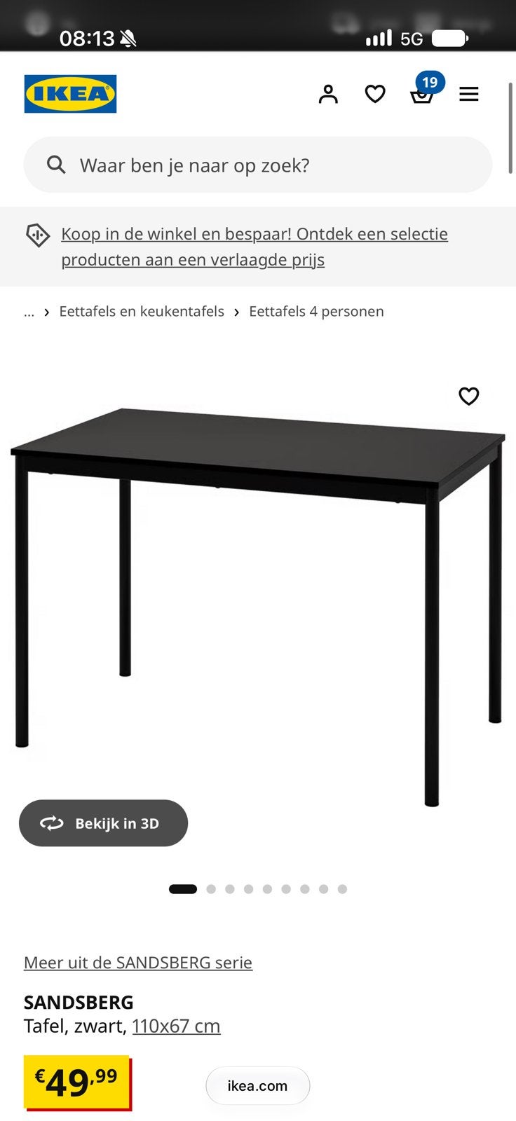 İkea tafel, Huis en Inrichting, Ophalen, Zo goed als nieuw