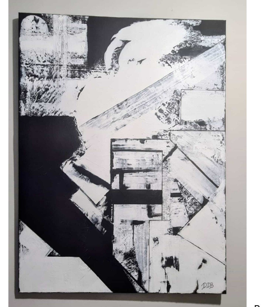 "Bâtir" 60×80cm toile acrylique sur châssis, Enlèvement