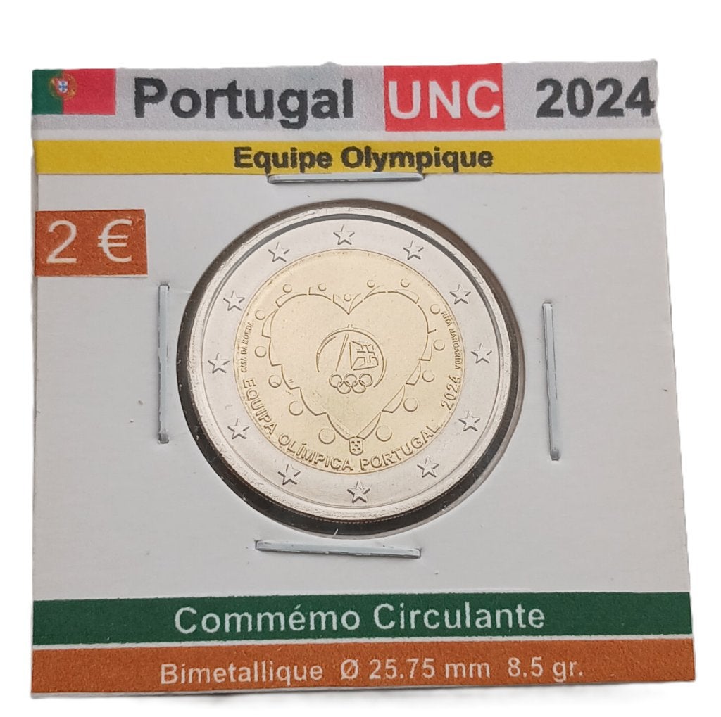 PORTUGAL 2 euros Equipe Olympique année 2024 UNC, Timbres & Monnaies, Envoi, Portugal, 2 euros, Monnaie en vrac