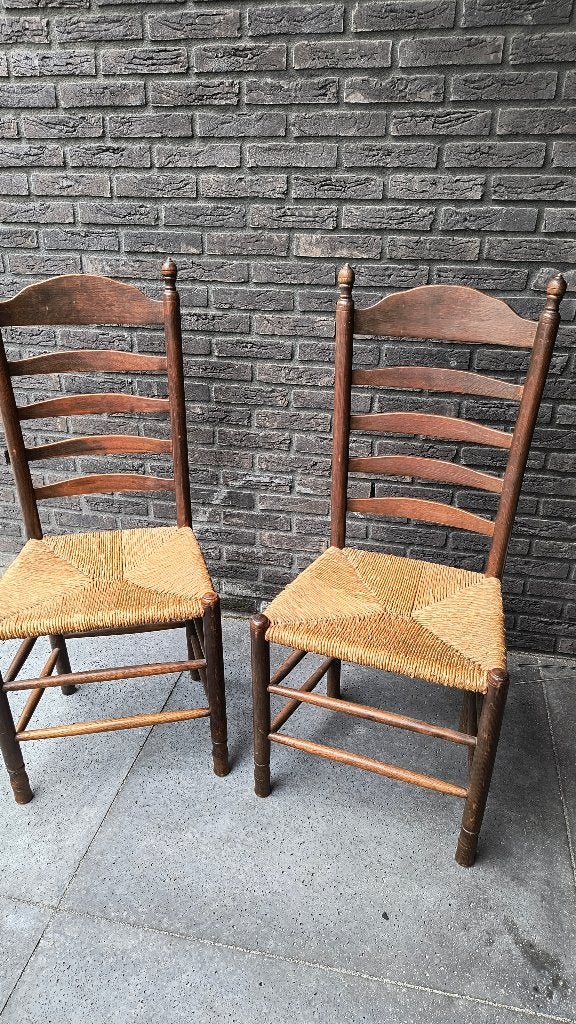 antieke oud hollandsche eetkamer stoelen 3 stuks, Ophalen