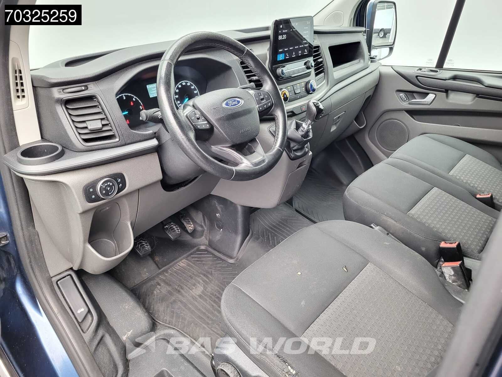 Ford Transit Custom 105pk L1H1 Trekhaak LED Xenon Navi Airco, Auto's, Bestelwagens en Lichte vracht, Euro 6, 4 cilinders, Blauw