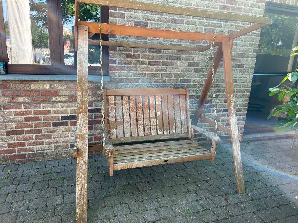 Schommelstoel, Tuin en Terras, Tuinsets en Loungesets, Gebruikt, Teakhout, Tuinset, Ophalen