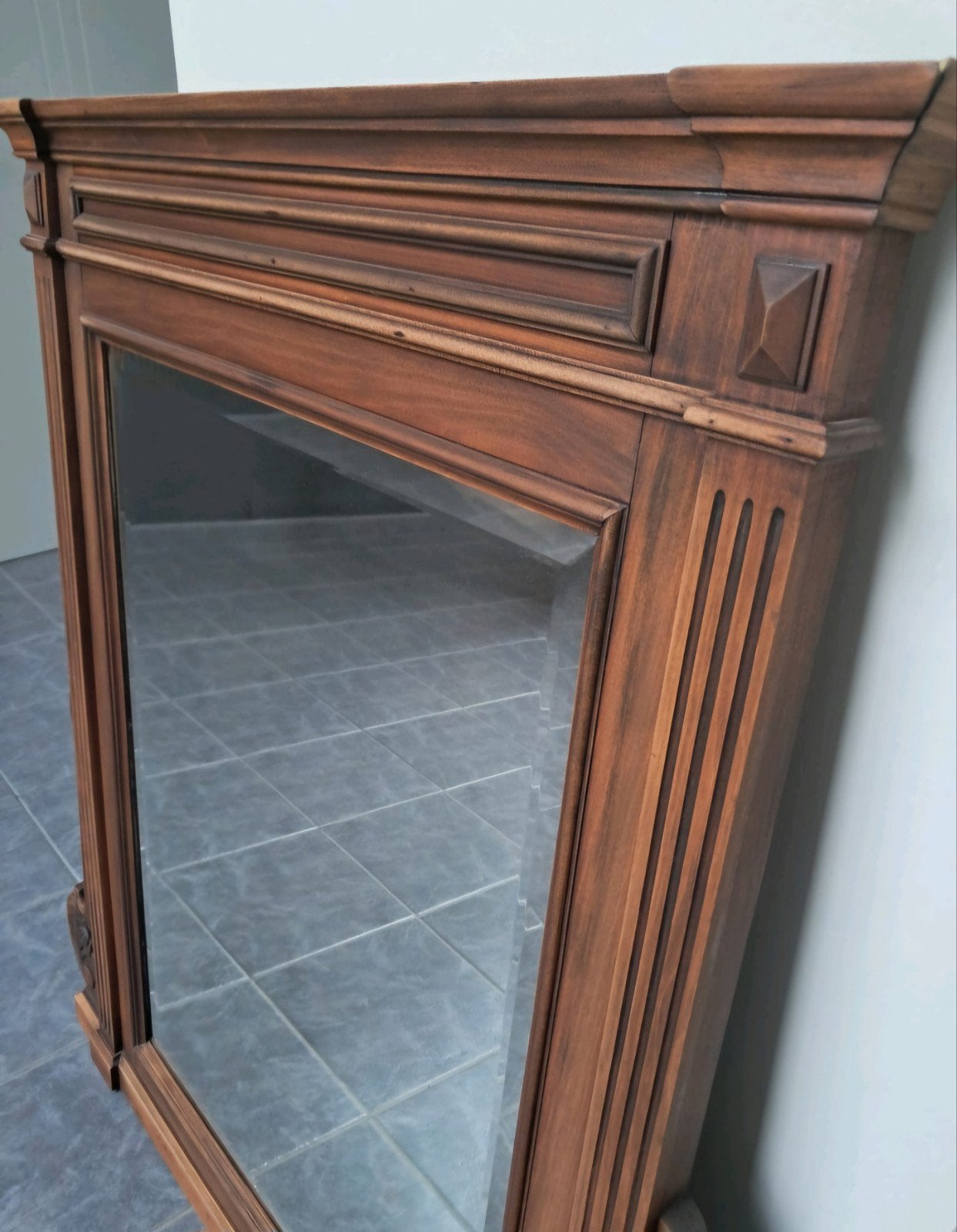 Vintage houten spiegel 86 x 110cm, Ophalen