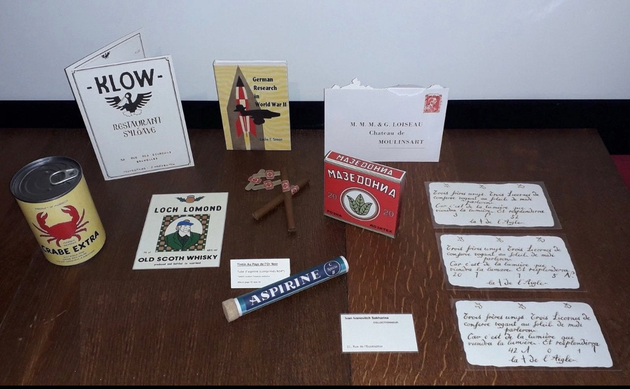Tintin : lot 04 d’objets dérivés de la B.D. à échelle 1:1, Envoi, Tintin, Comme neuf, Autres types