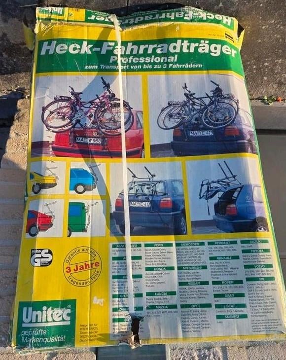 Unitec fietsdrager voor 3 fietsen – universeel model, Achterklepdrager, 3 fietsen of meer, Elektrische fiets, Ophalen of Verzenden