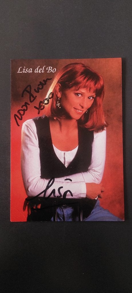Handtekening Lisa Del Bo gesigneerd, Verzamelen, Muziek, Artiesten en Beroemdheden, Ophalen of Verzenden, Gebruikt, Gesigneerd