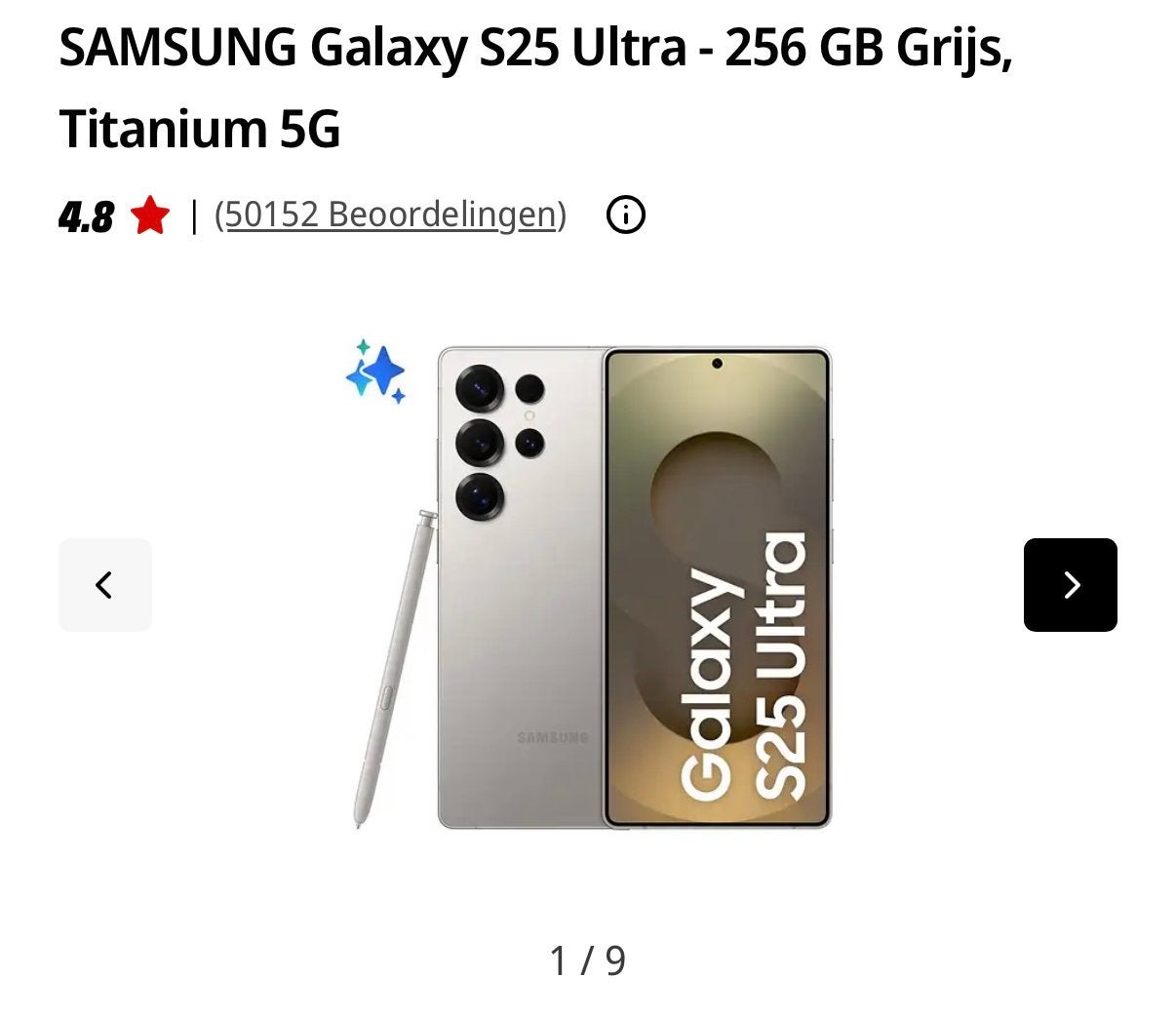 Samsung S25 Ultra, 256 GB, Ophalen, Zo goed als nieuw